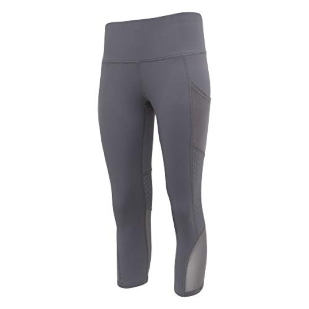 NWT LAYER 8 PHOENIX RISING LEGGINGS WOMEN'S S CAPRI YOGA CUTOUTS GRAY